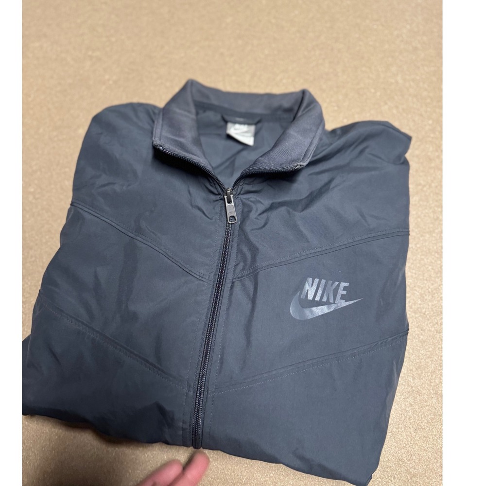 VTG Nike Sportswear Men's Full Zip Windbreaker Jacket Dark Gray Size L GREY TAG